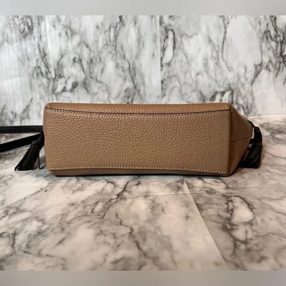 COACH Andy Crossbody Bag With Horse And Carriage Pebble Leather Tan Black - Picture 8 of 9